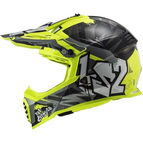 KASK MOTO CROSS KASK LS2 MX437 FAST II MINI CRUSHER BLACK H-V -06 ( dziecinny JUNIOR )