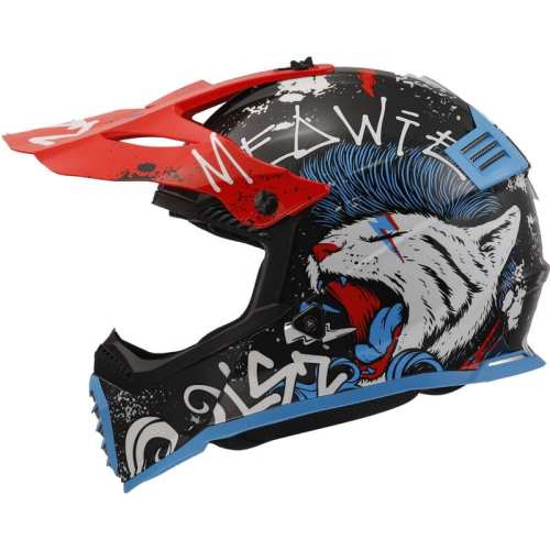 KASK MOTO CROSS KASK LS2 MX437 FAST II MINI STARMAW BLACK -06 ( dziecinny JUNIOR ) Nowość