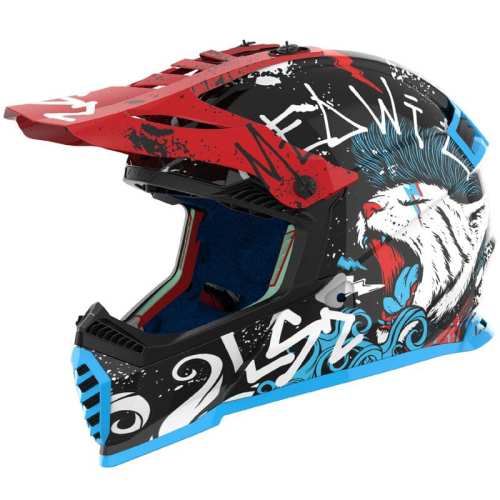 KASK MOTO CROSS KASK LS2 MX437 FAST II MINI STARMAW BLACK dziecinny JUNIOR  Nowość 46437J3332