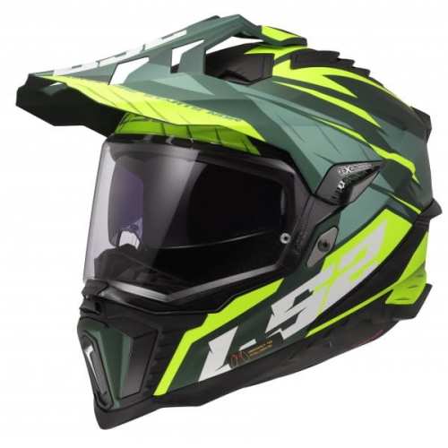 KASK MOTOCYKLOWY CROSS ENDURO KASK LS2 MX701 EXPLORER SPIRE MATT GR. H-V YEL-06