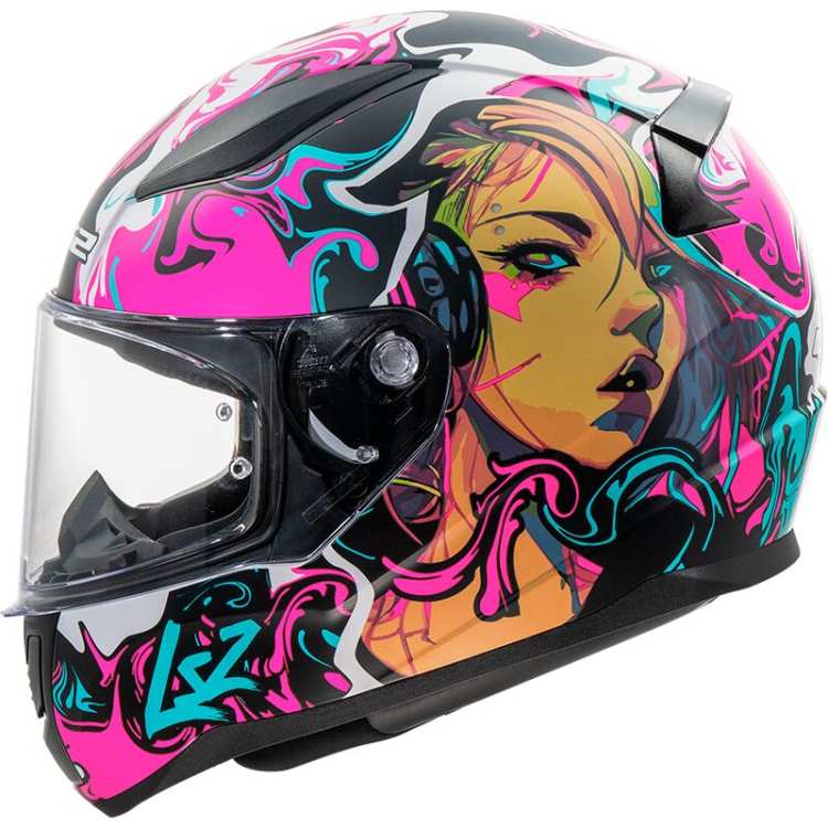 KASK MOTOCYKLOWY KASK LS2KASK LS2 FF353 RAPID II CYBERG MATT PURP.CYAN -06 / HOMOLOGATION: ECE 22.06