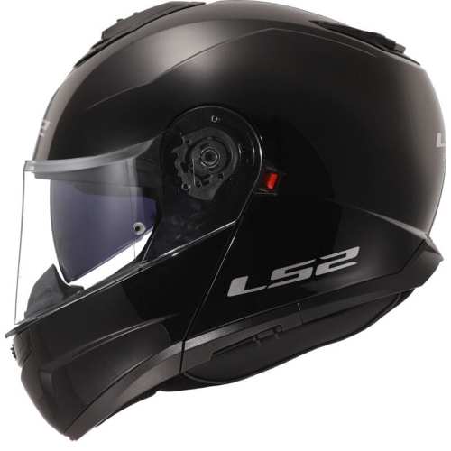 KASK MOTOCYKLOWY LS2 SZCZĘKOWY FF908 STROBE II SOLID BLACK - kolor Czarny połysk HOMOLOGATION: ECE 22.06 P/J