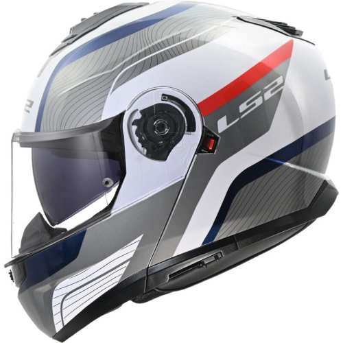 KASK MOTOCYKLOWY LS2 SZCZĘKOWY FF908 STROBE II MONZA WHITE BLUE RED -06 HOMOLOGATION: ECE 22.06 P/J