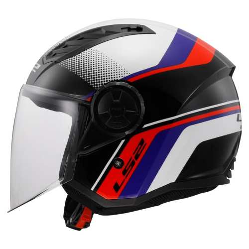 KASK Otwarty Jet LS2 OF616 AIRFLOW II RUSH WHITE BLUE RED -06 HOMOLOGATION: ECE 22.06