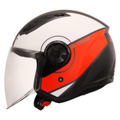 KASK Otwarty Jet LS2 OF616 AIRFLOW II COVER MATT WHITE RED -06 HOMOLOGATION: ECE 22.06