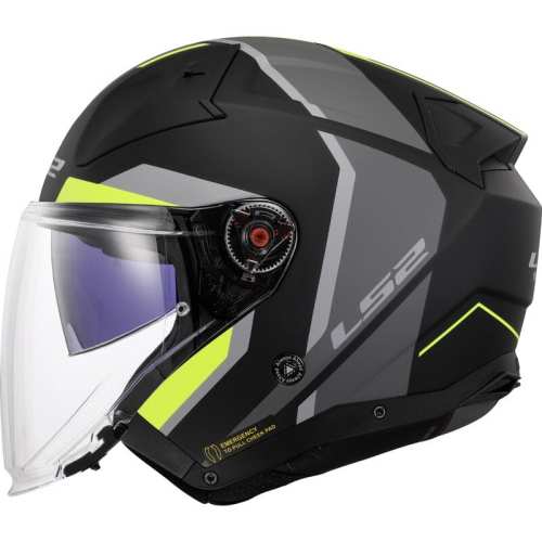Kask Motocyklowy KASK LS2 OF603 INFINITY II FOCUS MATT BLACK H-V YEELOW -06 z Pinlockiem HOMOLOGATION: ECE 22.06