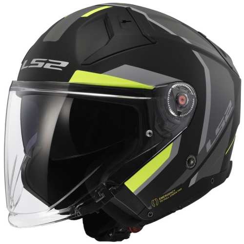 Kask Motocyklowy KASK LS2 OF603 INFINITY II FOCUS MATT BLACK H-V YEELOW