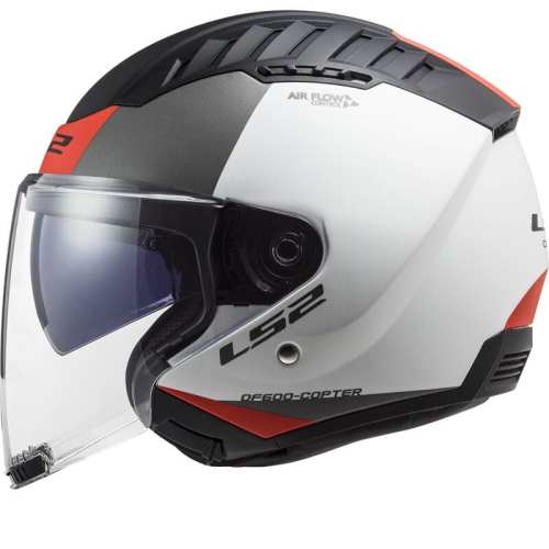 KASK MOTOCYKLOWY KASK LS2 OF600 COPTER II URBANE MATT WHITE RED -06 HOMOLOGATION: ECE 22.06