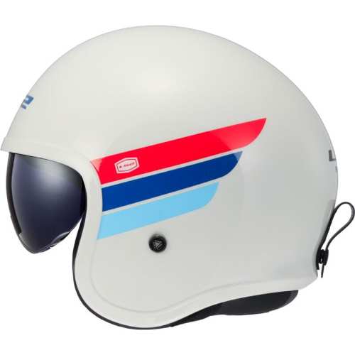 KASK MOTOCYKLOWY OTWARTY JET LS2 OF599 SPITFIRE RETRO WH.BL. RED -06 homologacja: ECE 22.06