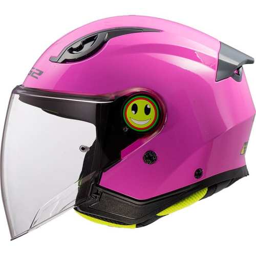KASK MOTOCYKLOWY LS2 OF622 FUNNY II SOLID PINK JUNIOR - różowy kask dziecinny nowy model