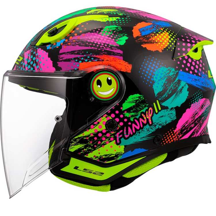 KASK MOTOCYKLOWY LS2 OF622 FUNNY II JOY BLACK JUNIOR kask dziecinny nowy