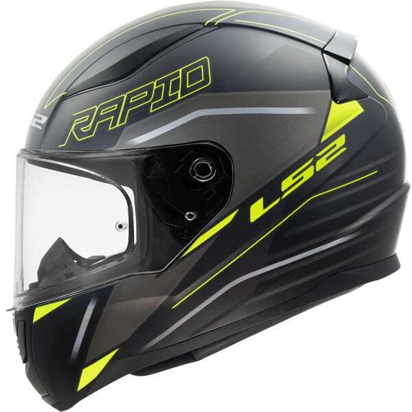 LS2 FF353 RAPID II ROKKU MATT BLACK H-V YELLOW