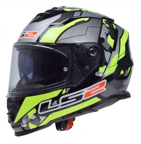 KASK MOTOCYKLOWY LS2 FF800 STORM II CYBORG H-V YEL GREY
