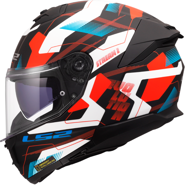 Kask Motocyklowy LS2 FF808 STREAM II MIKA White Blue Red