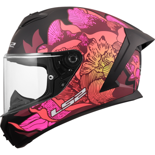 Damski Kask Motocyklowy LS2 FF820 RAPID III Poppies III Black Pink