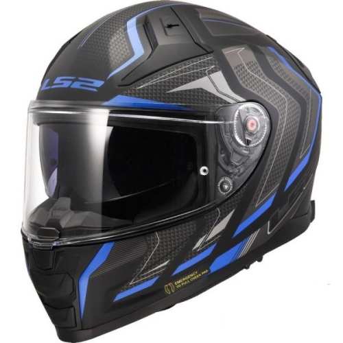 Kask Motocyklowy LS2,KASK LS2 FF811 VECTOR II ALIZER MATT BLACK BLUE -06 ECE 22.06