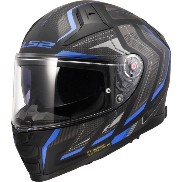 Kask Motocyklowy LS2,KASK LS2 FF811 VECTOR II ALIZER MATT BLACK BLUE -06 ECE 22.06