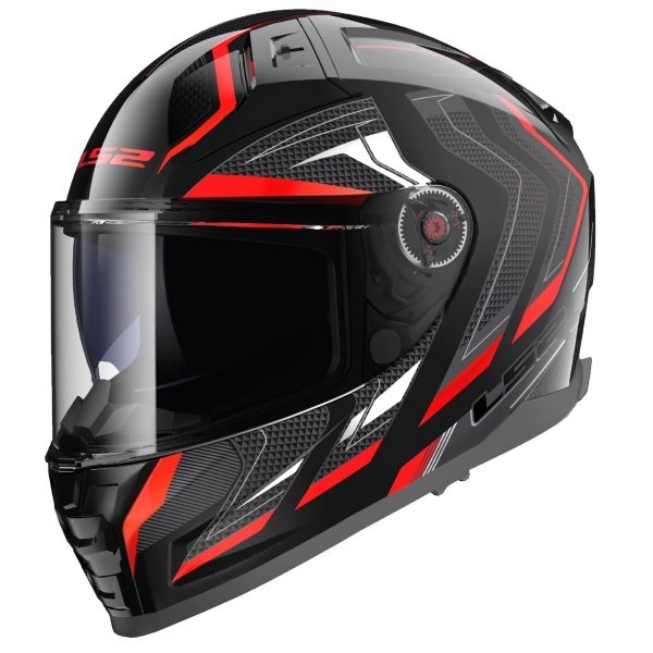 Kask Motocyklowy LS2,KASK LS2 FF811 VECTOR II ALIZER BLACK RED -06 ECE 22.06