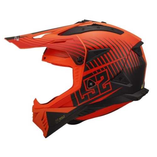 Kask Motocyklowy Ls2 Cross Enduro MX708 FAST II Duck Matt Orange Red