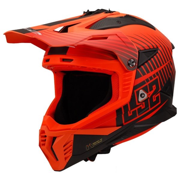 Kask Motocyklowy Cross Enduro MX708 FAST II Duck Matt Orange Red