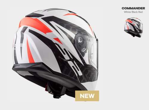 KASK MOTOCYKLOWY LS2 FF320 STREAM EVO COMMANDER W/B RED nowość 2018 roku 
