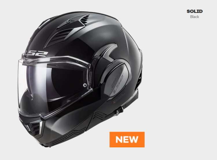KASK MOTOCYKLOWY LS2 FF900 VALIANT II SOLID  BLACK  Promocja nowość 2020 Novodobá preklápacia prilba Valiant II prináša moderné tvary
