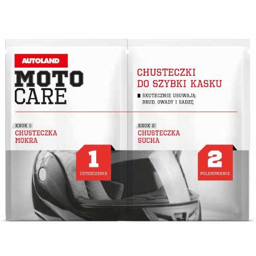 Moto Care - Chusteczki do kasku sucha + mokra