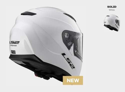  KASK MOTOCYKLOWY LS2 FF320 STREAM SOLID WHITE PRILBA LS2 MOTO