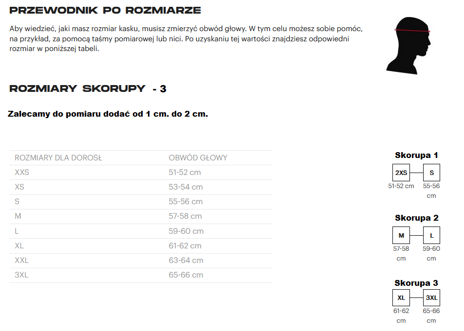 Rozmiary kasków ls2